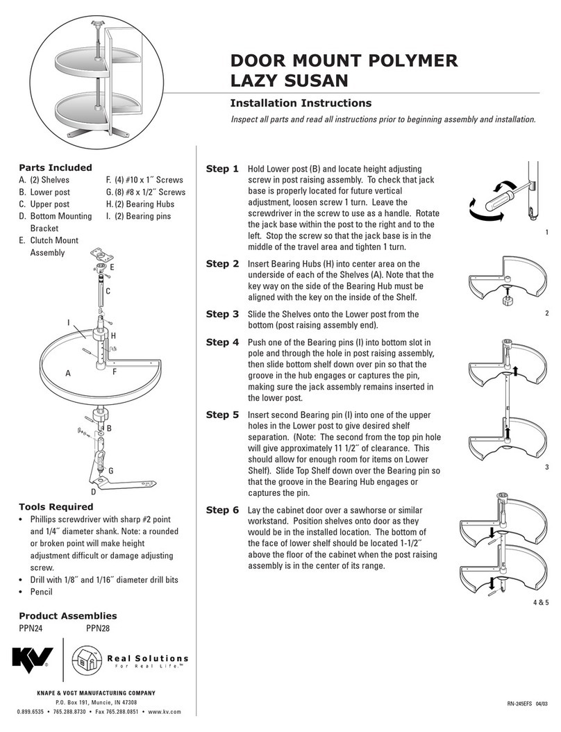 Knape&Vogt LAZY SUSAN installation instructions