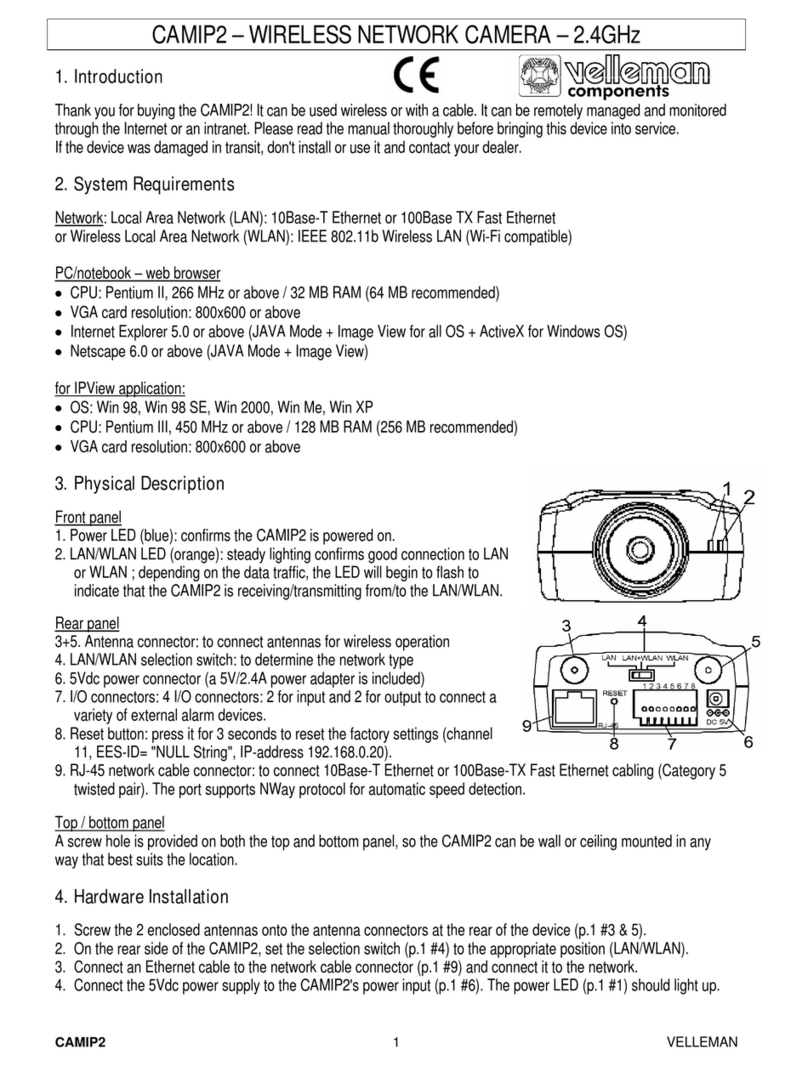 Velleman CAMIP2 User manual