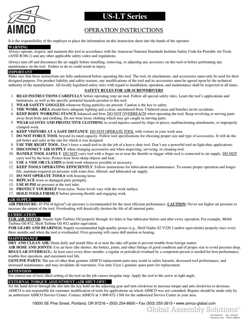 Aimco US-LT Series Operation instructions