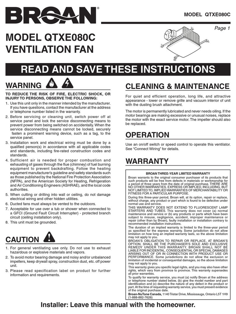 Broan QTXE080C instructions
