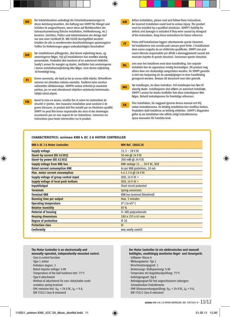 SOMFY animeo KNX 4 DC 2 A User manual