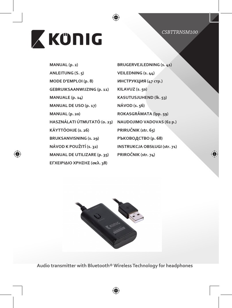 König CSBTTRNSM100 manual