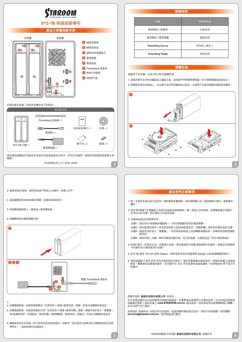 Raidon Stardom ST2-TB Quick installation guide