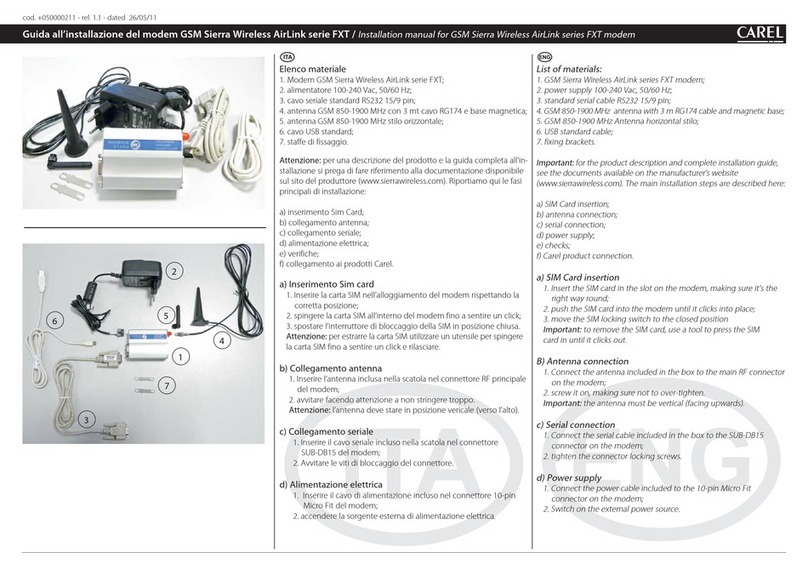 Carel Sierra  AirLink FXT Series installation manual
