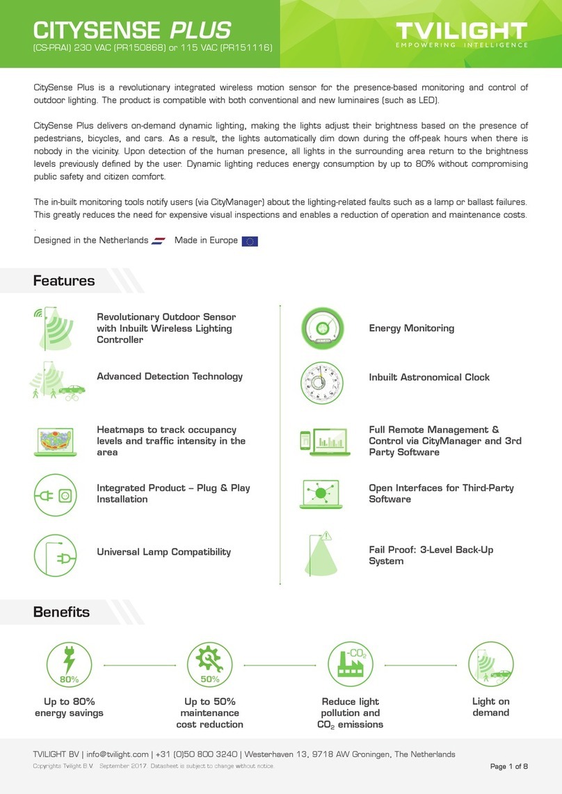 TVILIGHT CITYSENSE PLUS Series installation manual