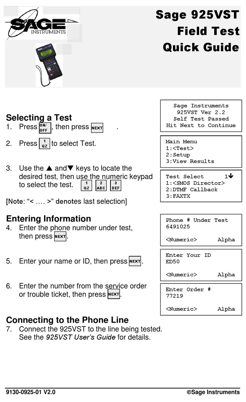 Sage 925VST User manual