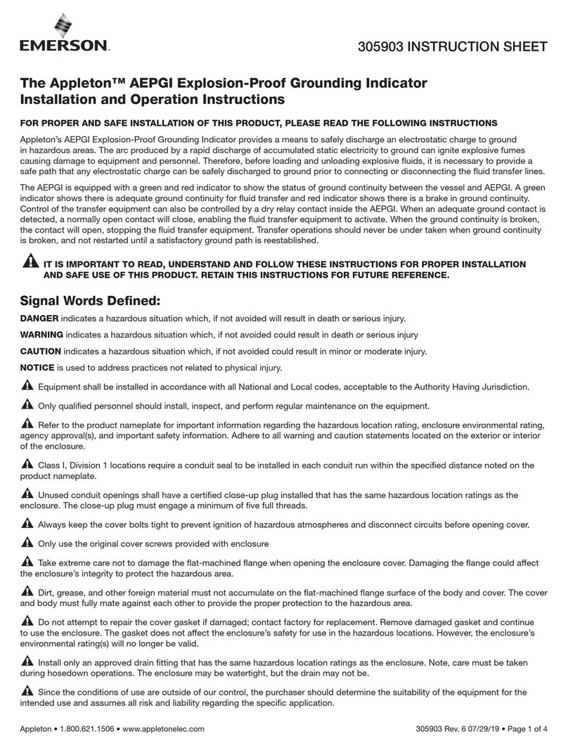 Emerson Appleton AEPGI instruction sheet