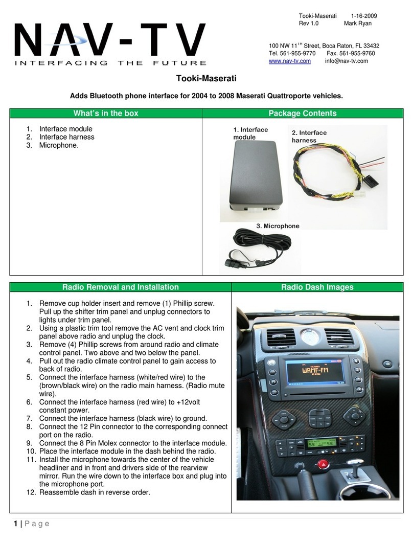 Nav TV Tooki-Maserati quick start guide