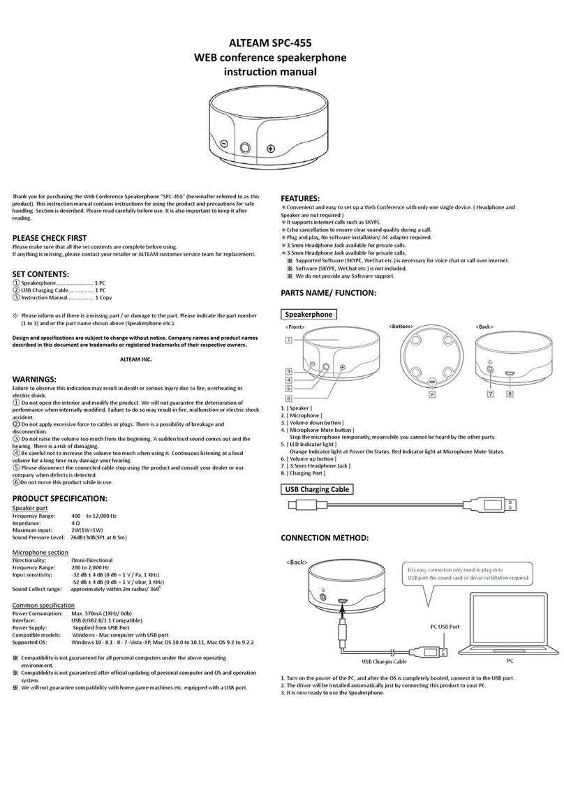ALTEAM SPC-455 instruction manual
