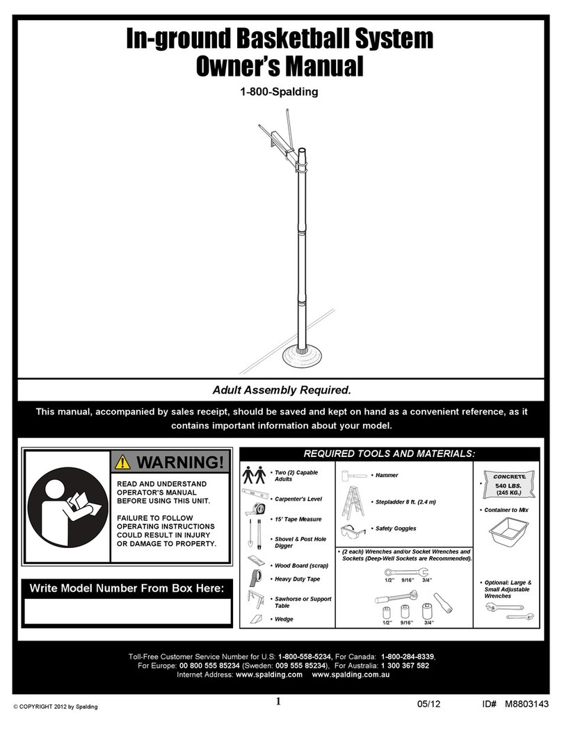 SPALDING In-ground Basketball System User manual