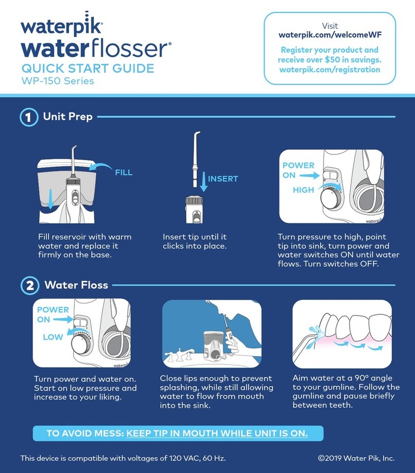 Waterpik Waterflosser WP-150 Series quick start guide