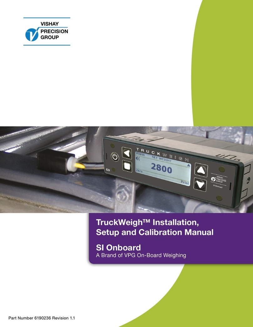 Vishay Precision Group VPG On-Board Weighing SI Onboard TruckWeigh Installation, Setup and Calibration Manual Vishay Precision Group VPG On-Board Weighing SI Onboard TruckWeigh Installation, Setup and Calibration Manual