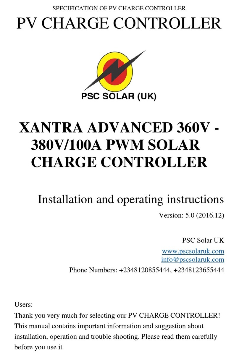 PSC Solar YQPV-HP360V/100A Installation and operating instructions