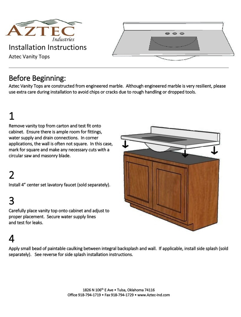 Aztec Vanity Top installation instructions Aztec Vanity Top installation instructions