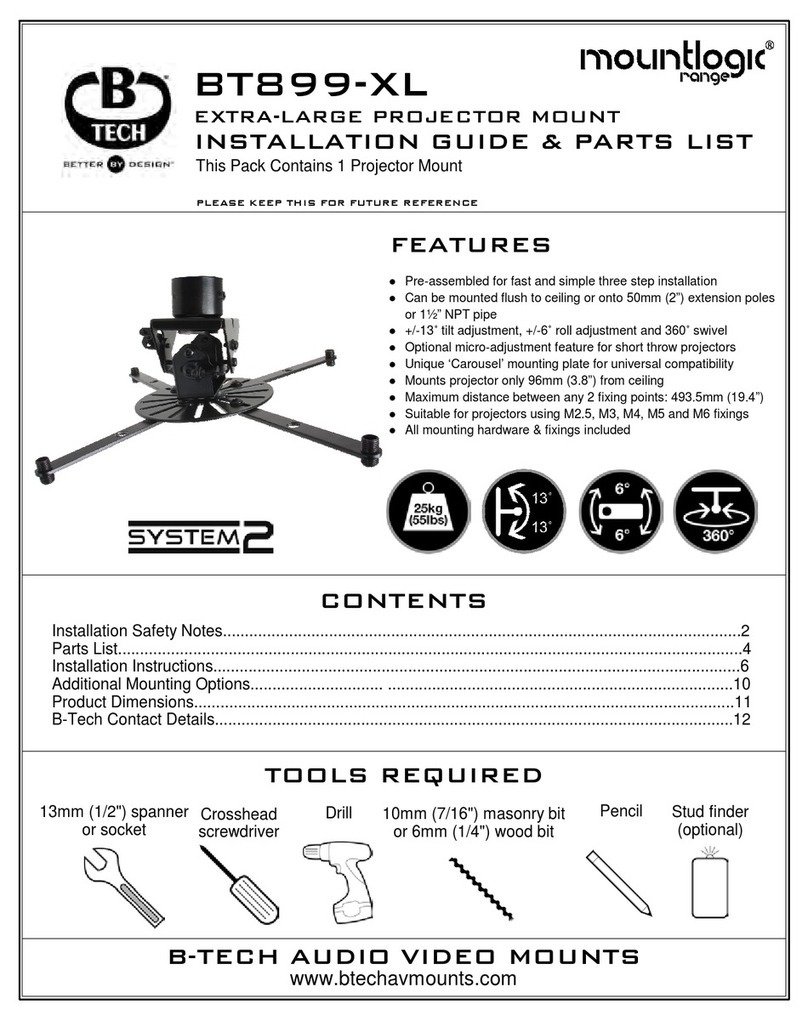 B-Tech Mountlogic System 2 BT899-XL Instruction Manual B-Tech Mountlogic System 2 BT899-XL Instruction Manual