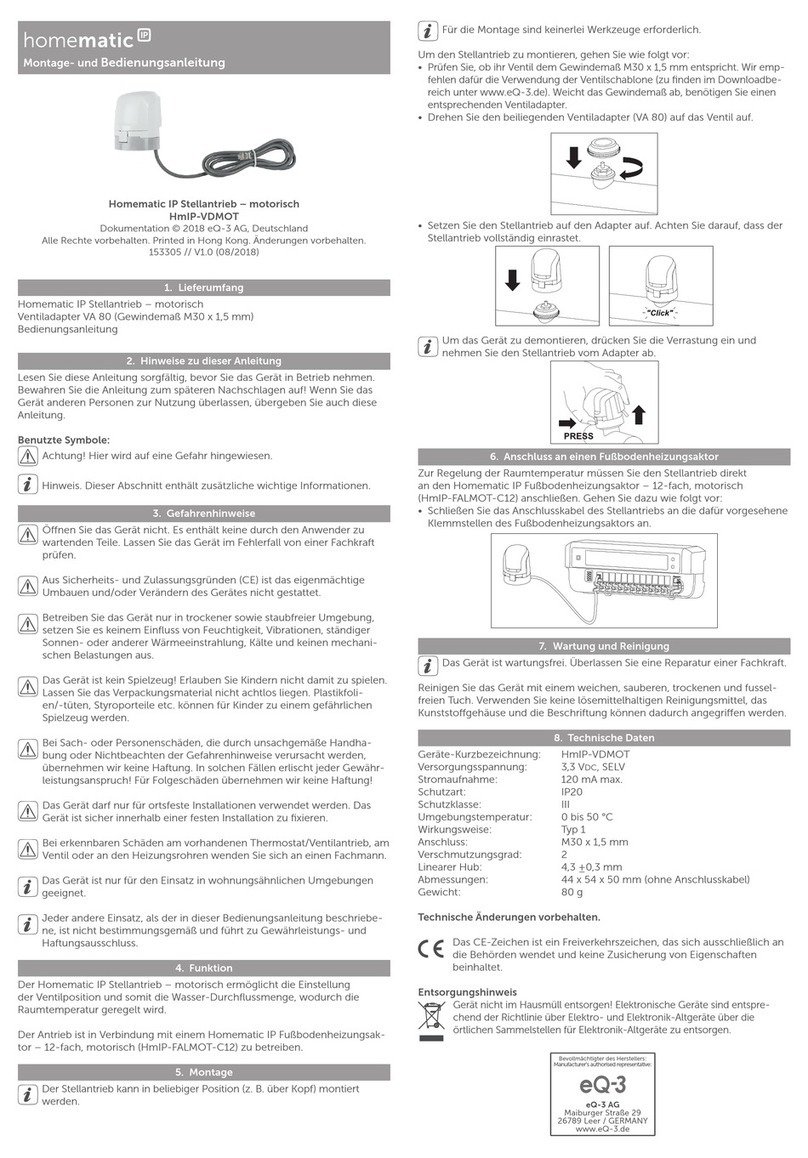 Homematic IP HmIP-VDMOT Installation and operating manual