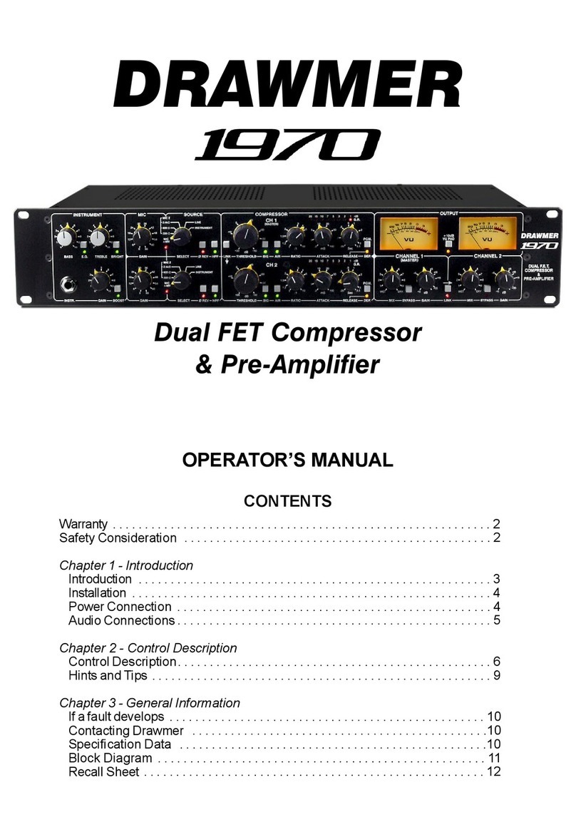 Drawmer 1970 Operator's manual