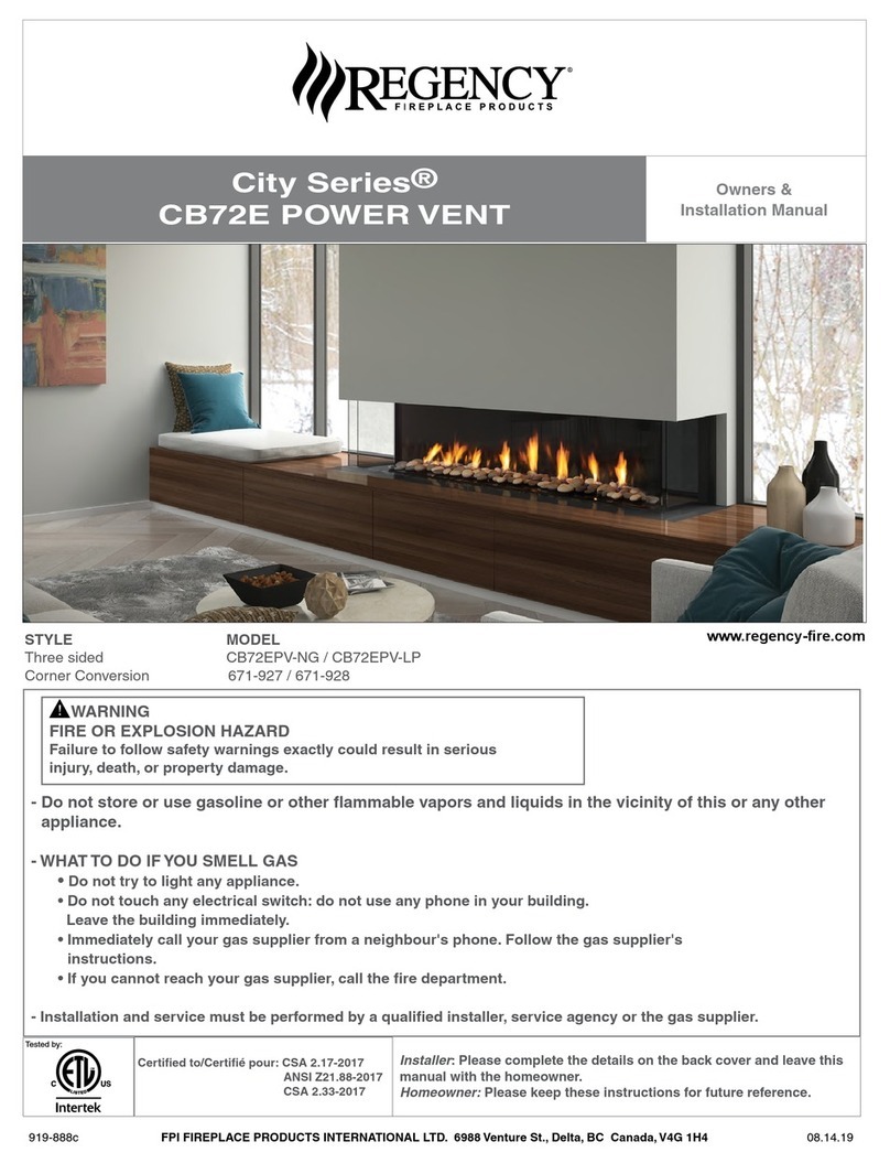 Regency City CB72EPV-LP Quick start guide