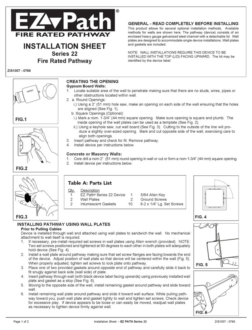 Specified Technologies EZ PATH 22 Series Installation sheet