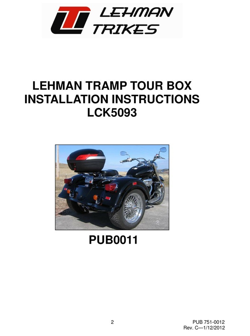lehman Trikes TRAMP TOUR BOX LCK5093 installation instructions