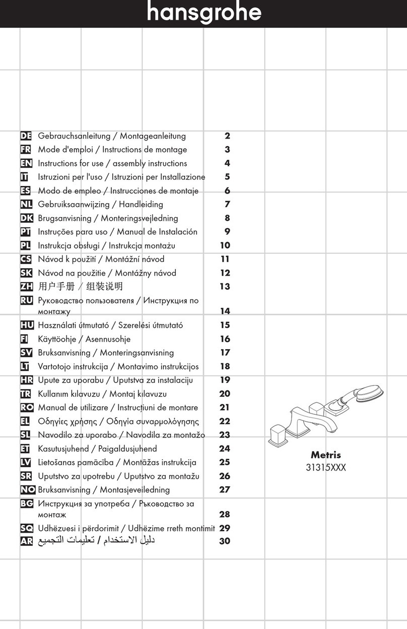 Hans Grohe Metris 31315 Series Instructions for use/assembly instructions Hans Grohe Metris 31315 Series Instructions for use/assembly instructions