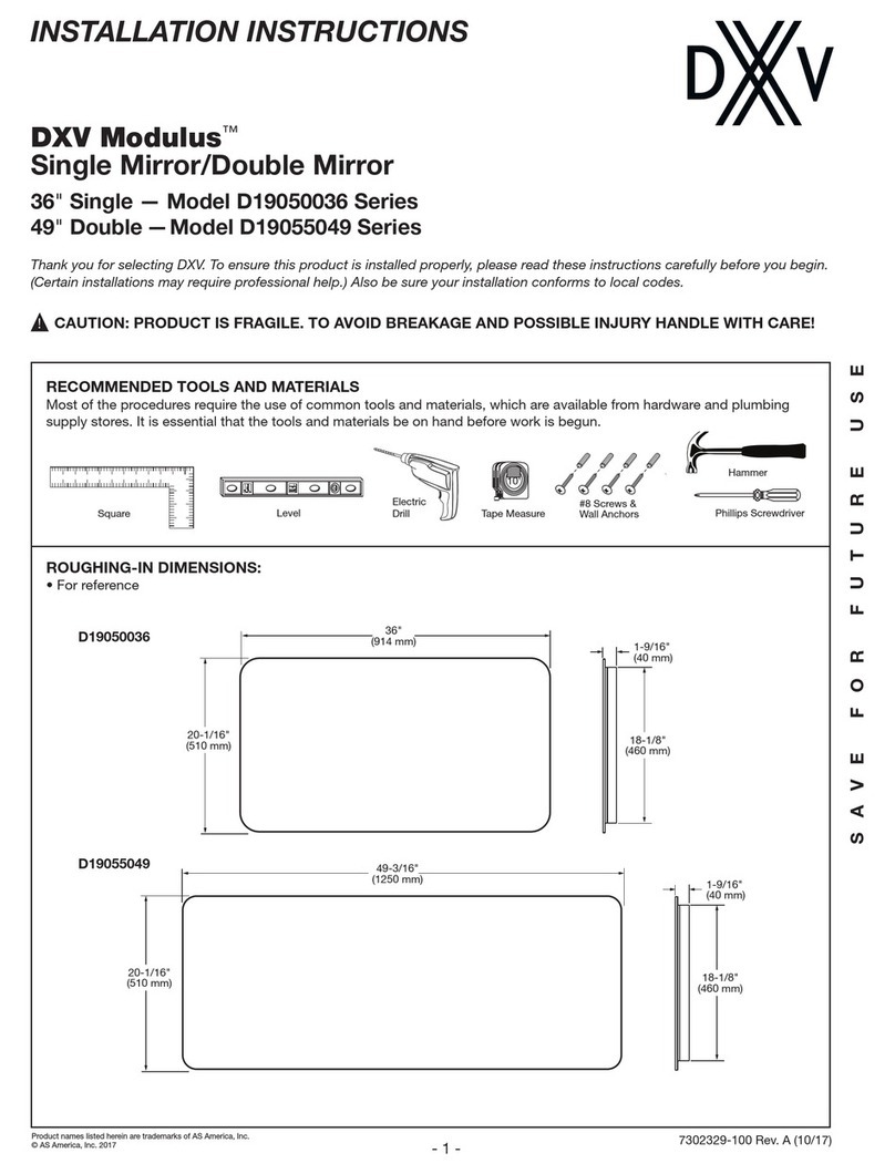 DXV Modulus D19050036 Series User manual