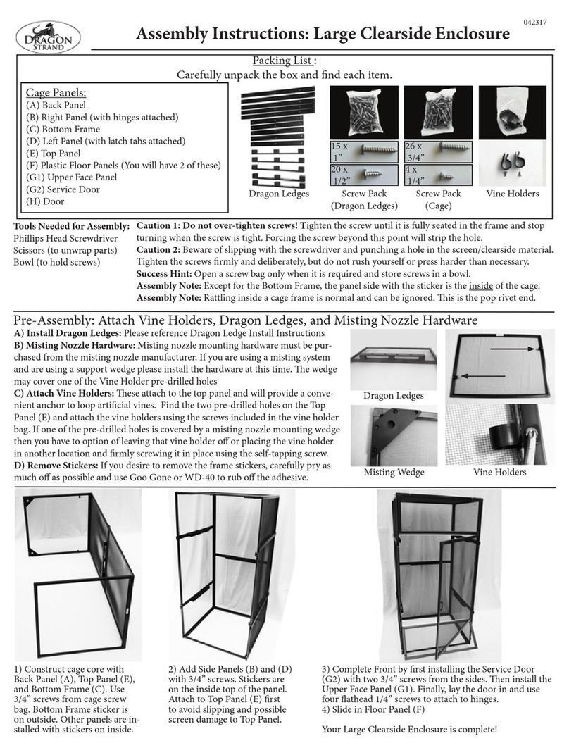 Dragon Strand Large Clearside Enclosure Assembly instructions