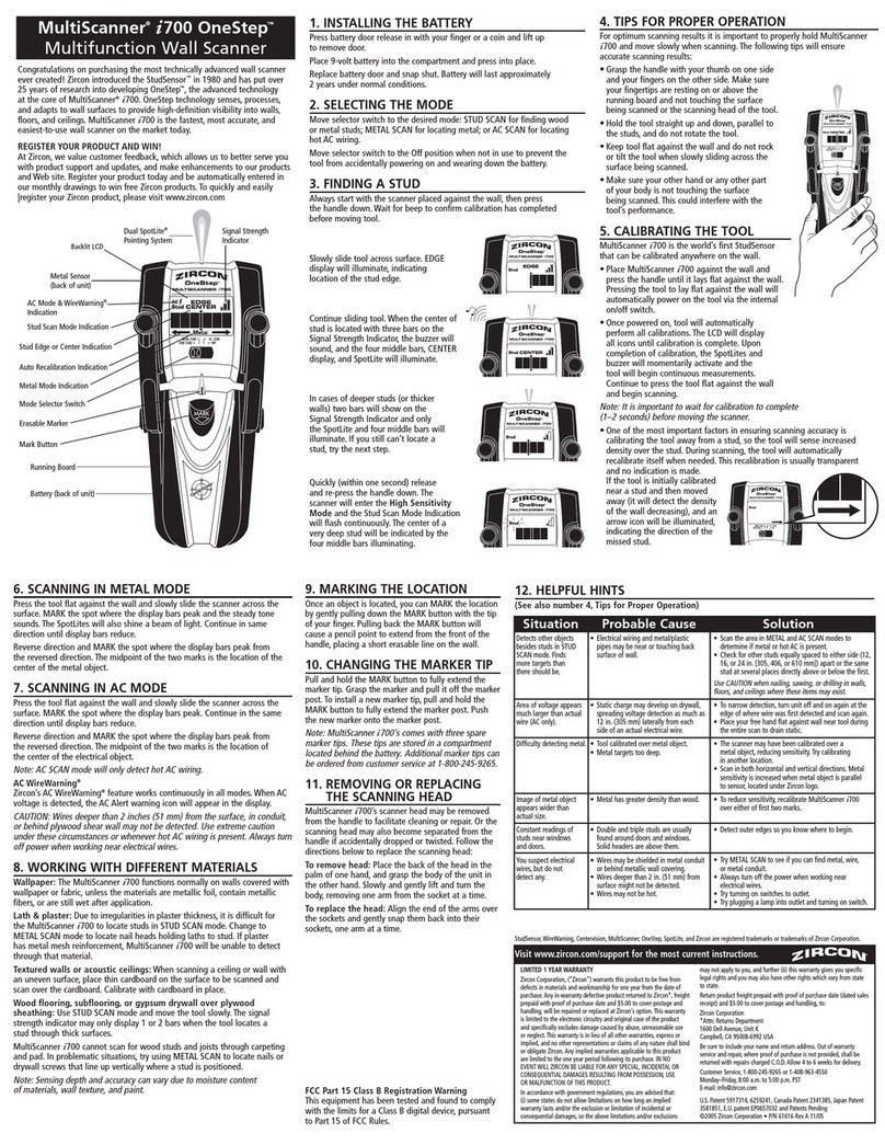 Zircon MultiScanner i700 OneStep User manual