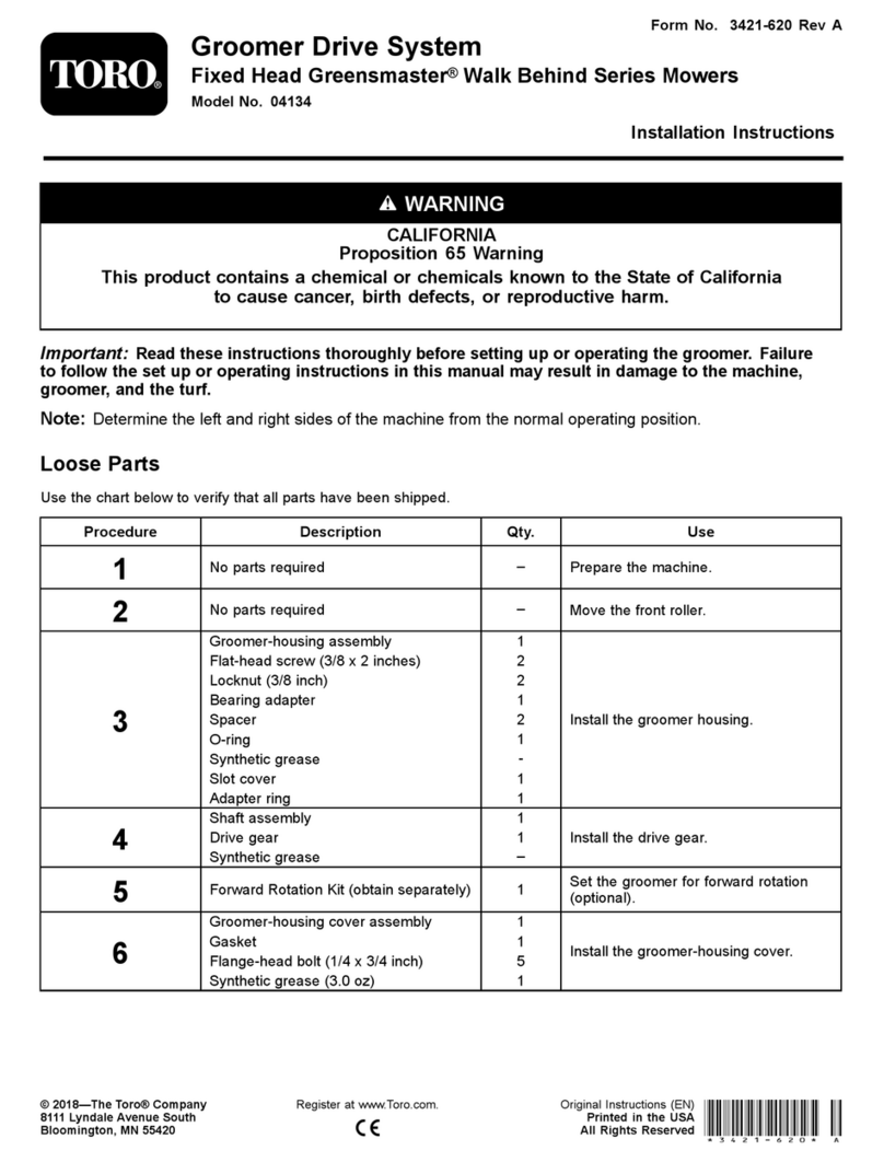 Toro Greensmaster Fixed Head Walk Behind Series User manual