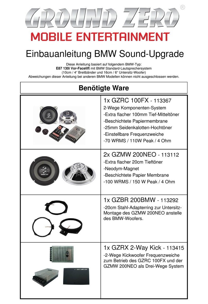 Ground Zero GZRC 100FX User manual