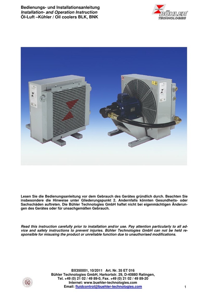 Buhler BLK Series Installation and operation instruction