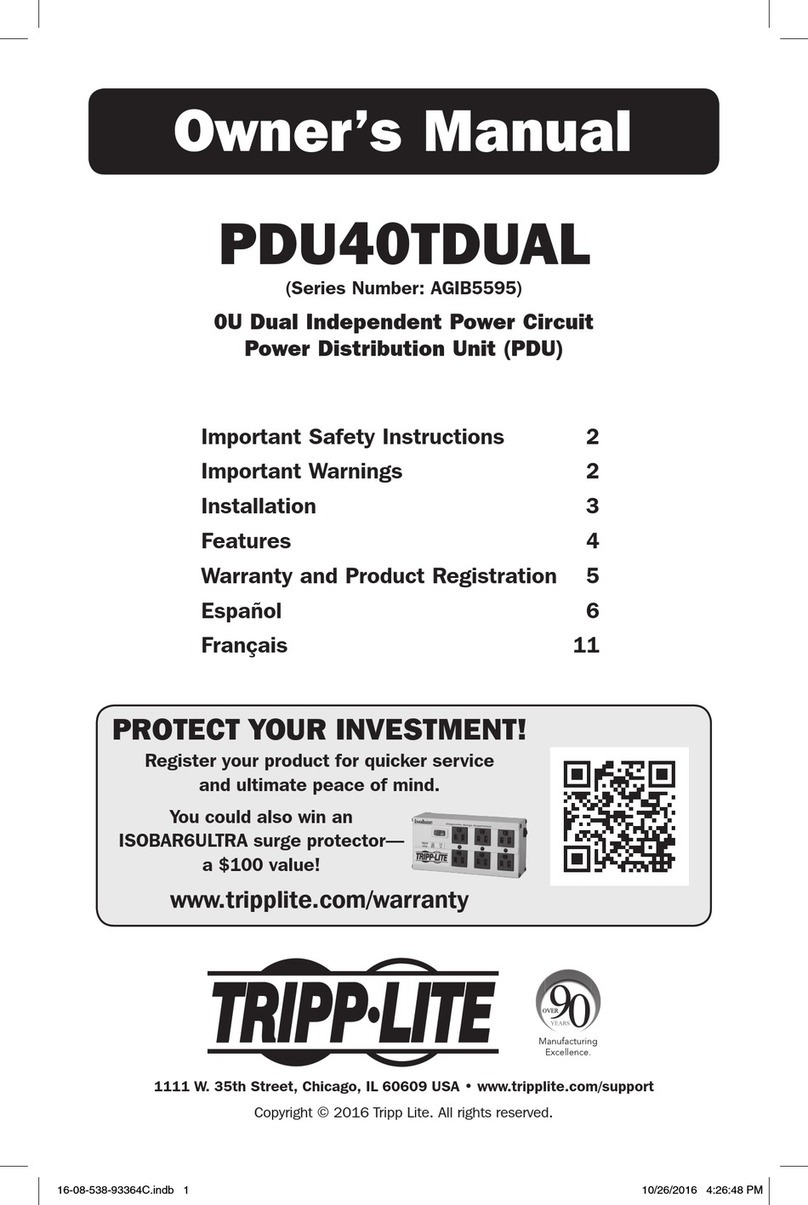 Tripp Lite PDU40TDUAL owner's manual Tripp Lite PDU40TDUAL owner's manual