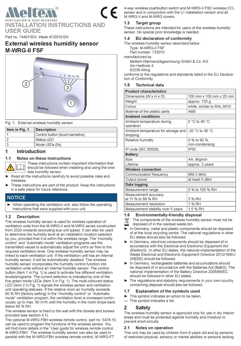 Meltem M-WRG-II FSF Installation instructions and user guide