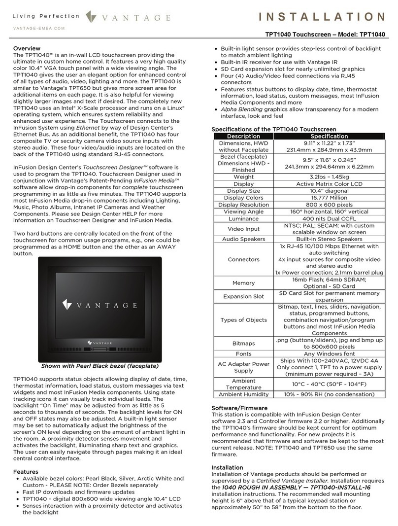 Vantage Hearth TPT1040 User manual
