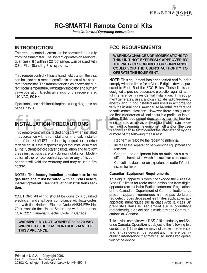 Hearth & Home RC-SMART-II User manual Hearth & Home RC-SMART-II User manual