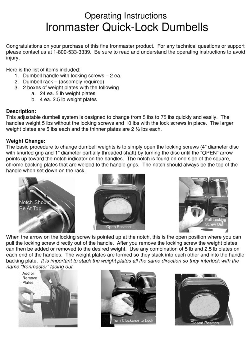 Ironmaster Quick-Lock Dumbells User manual