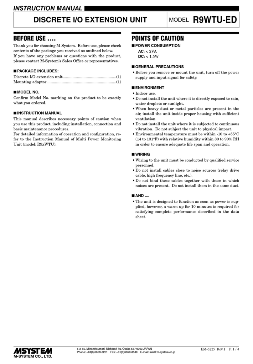 M-system R9WTU-ED instruction manual M-system R9WTU-ED instruction manual