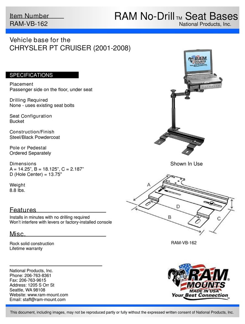 National Products RAM No-Drill RAM-VB-162 manual