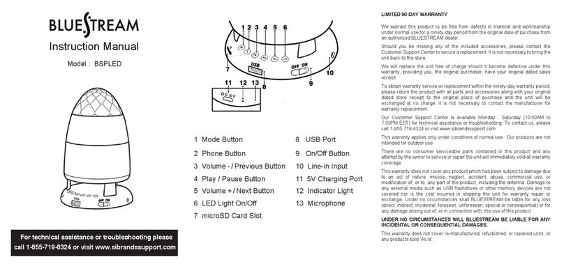 Bluestream BSPLED instruction manual