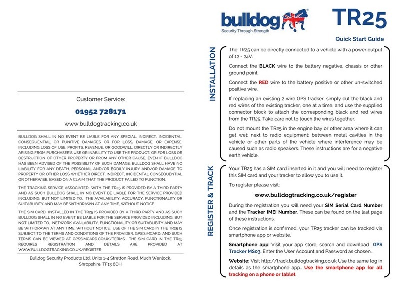 Bulldog Security TR25 quick start guide