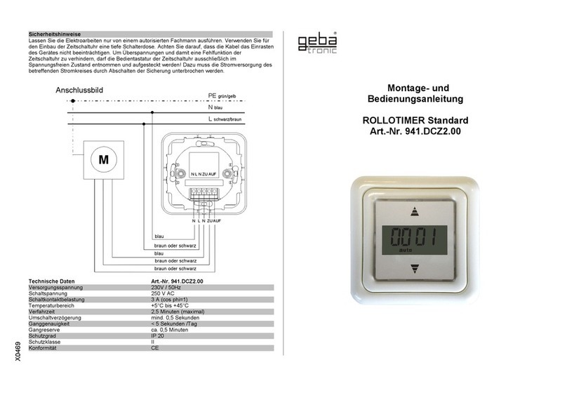 gebatronic ROLLOTIMER Standard Installation and operation manual