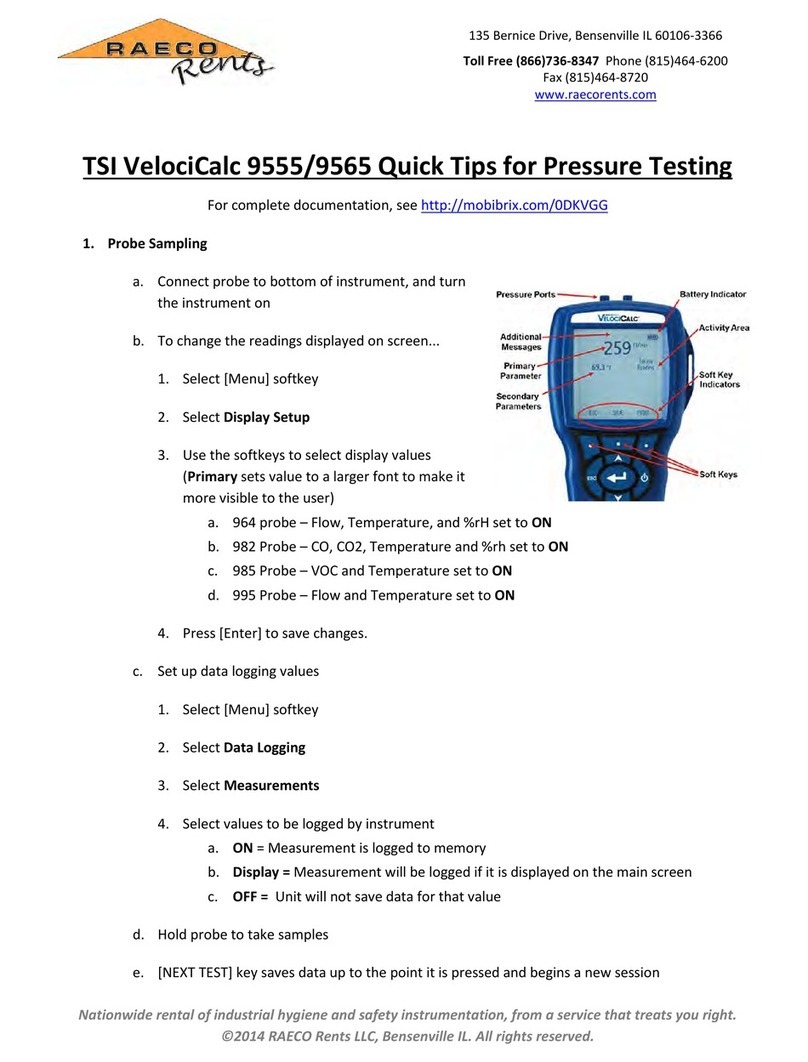 TSI Instruments VelociCalc 9555 Assembly instructions TSI Instruments VelociCalc 9555 Assembly instructions