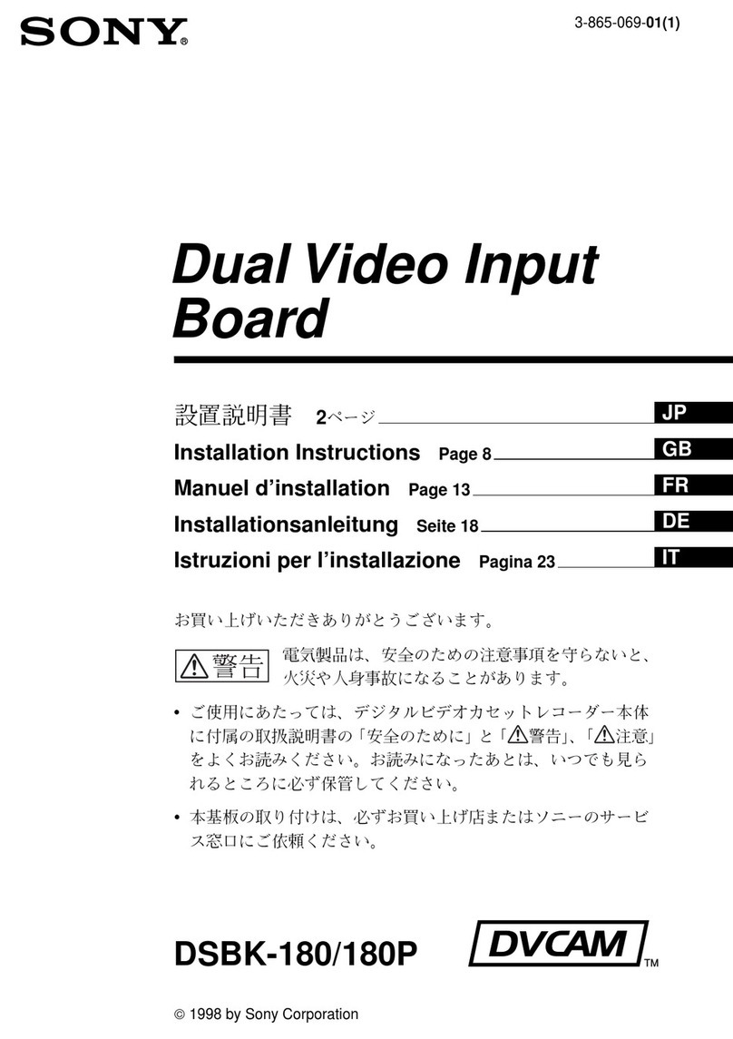 Sony DSBK-180 installation instructions