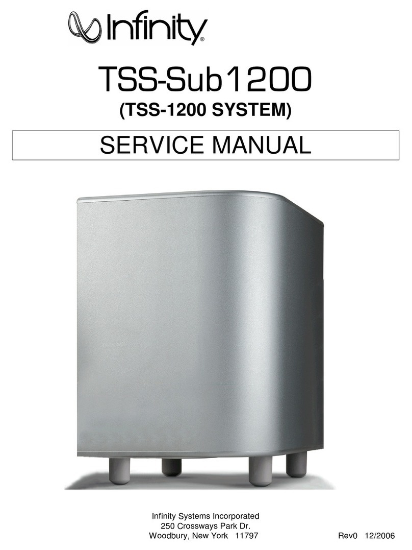 Infinity TSS-Sub1200 User manual