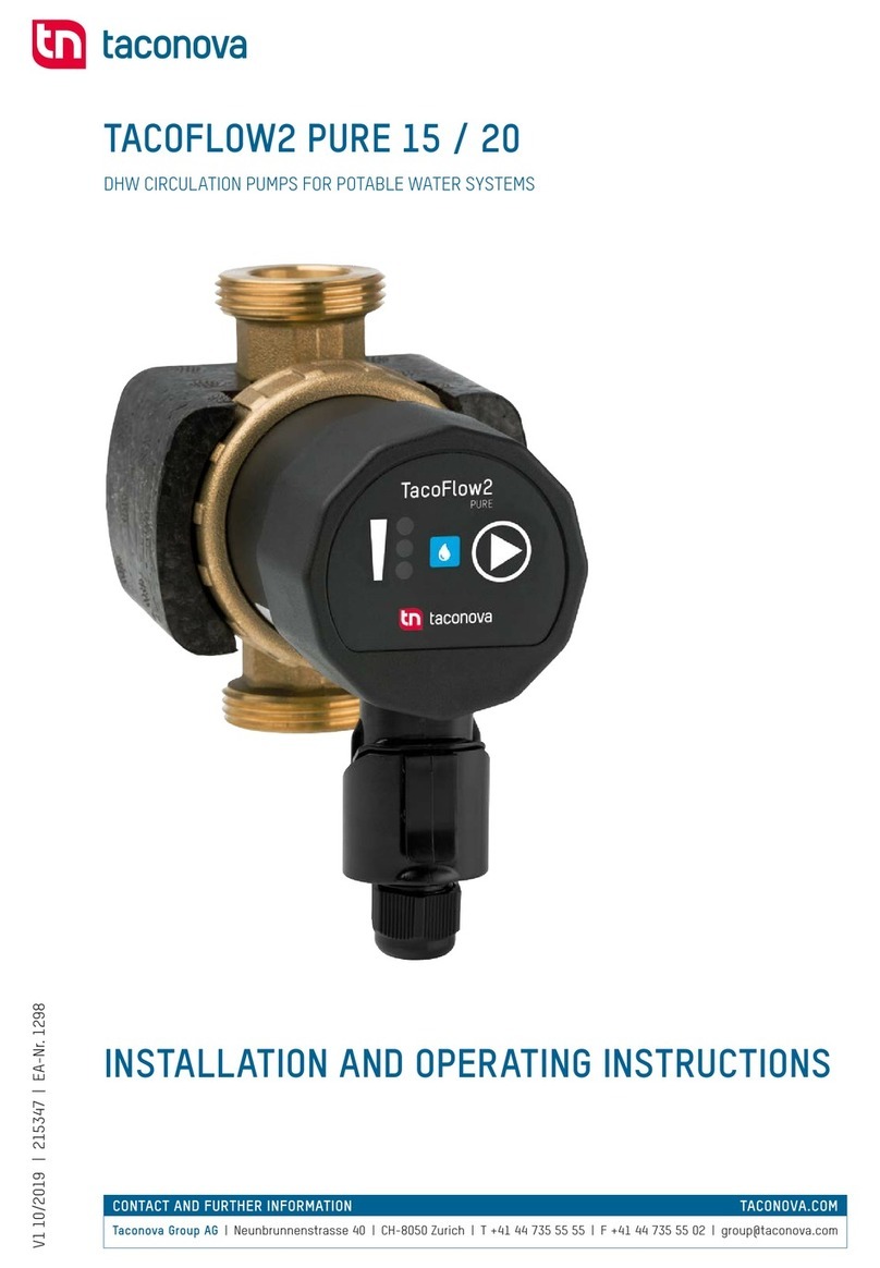 Taconova TACOFLOW2 PURE 15 Installation and operating instructions