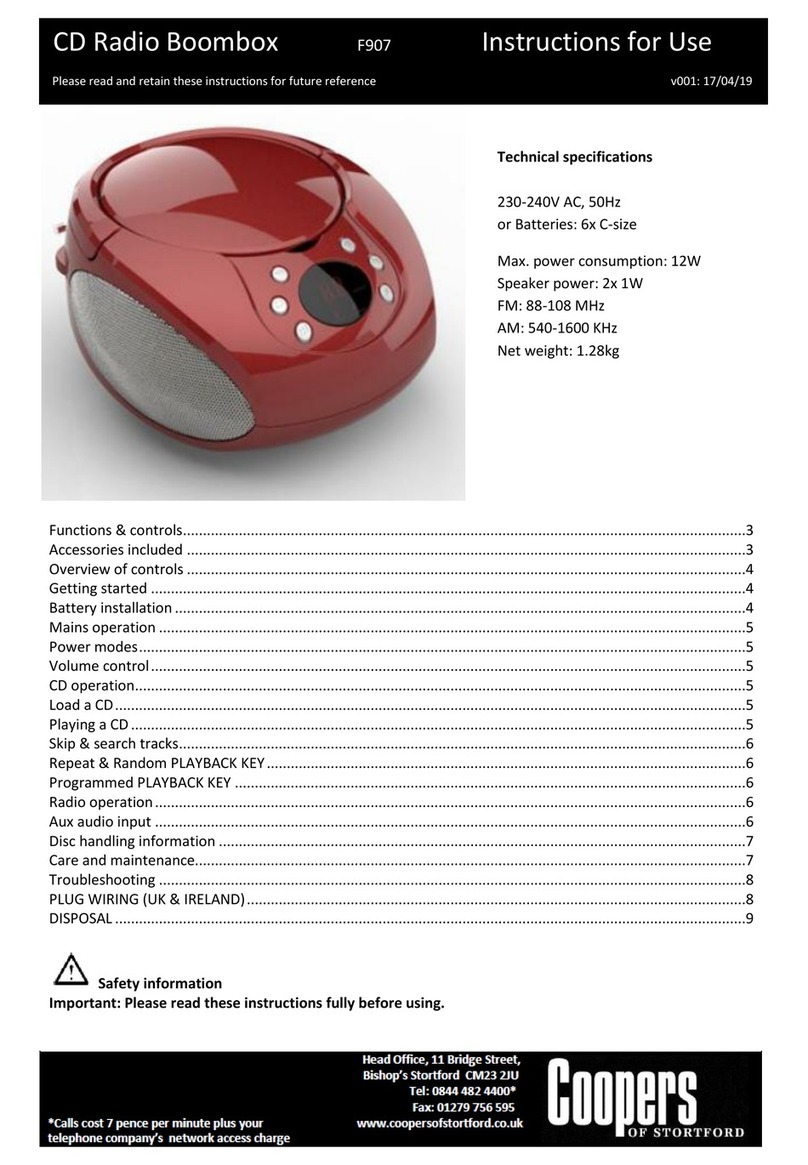Coopers F907 User manual