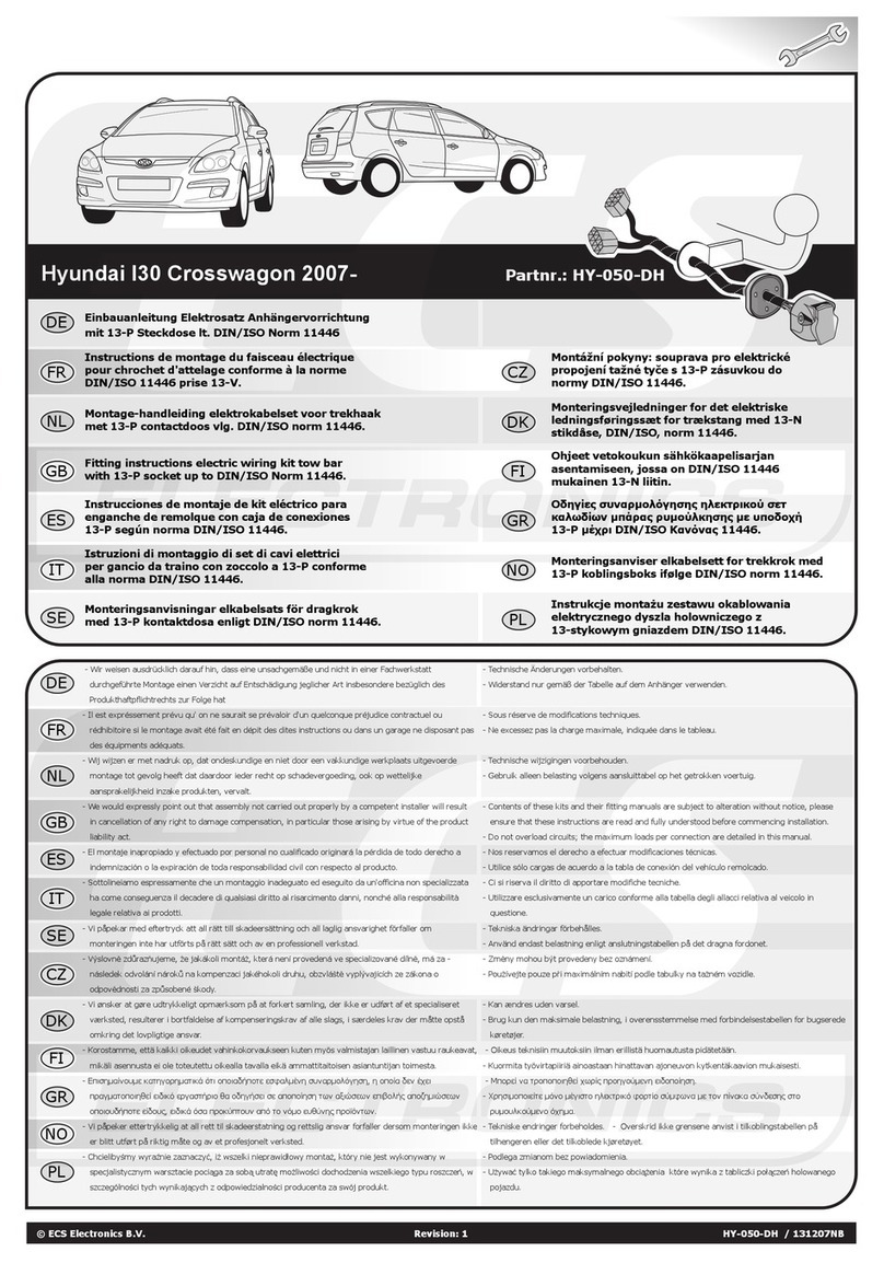 ECS Electronics HY-050-DH Fitting instructions electric wiring