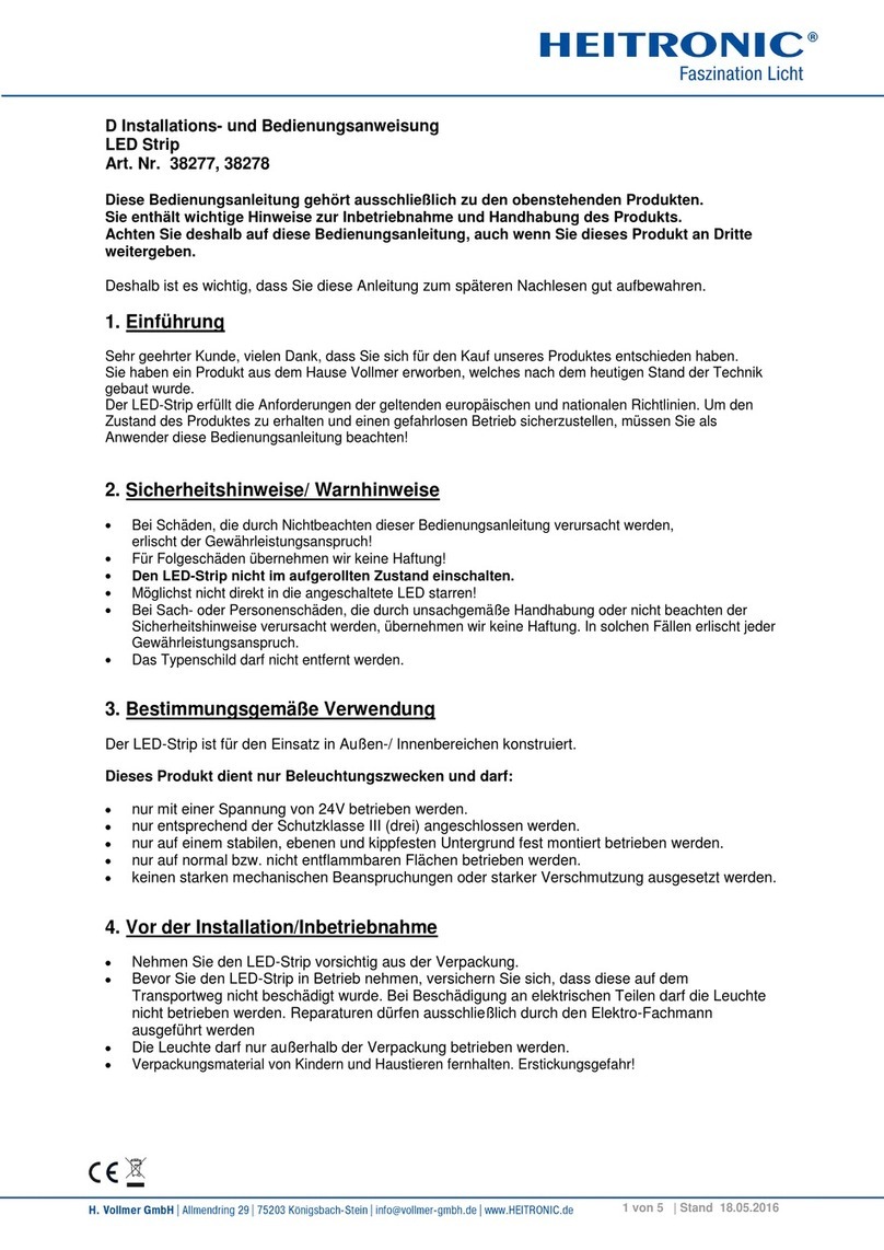 Heitronic 38277 Installation and operating instructions Heitronic 38277 Installation and operating instructions