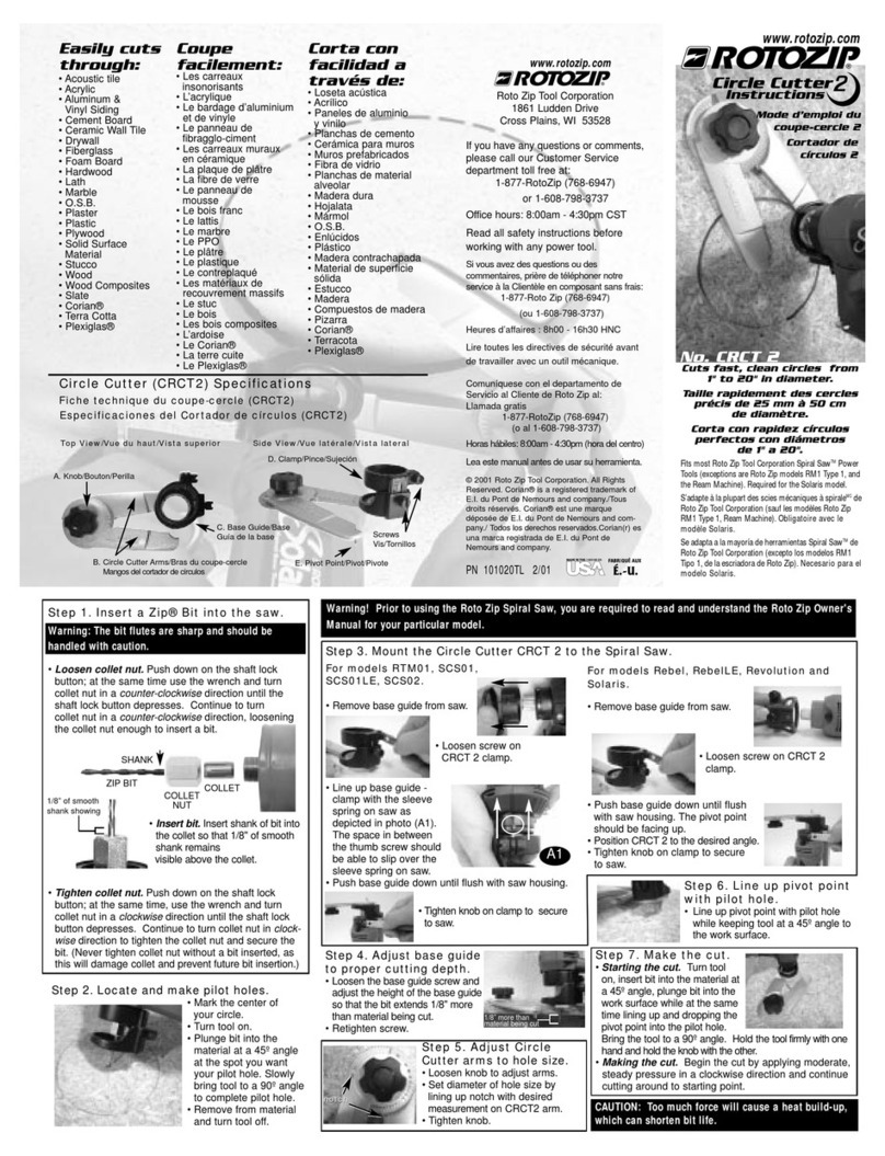 RotoZip CRCT 2 User manual