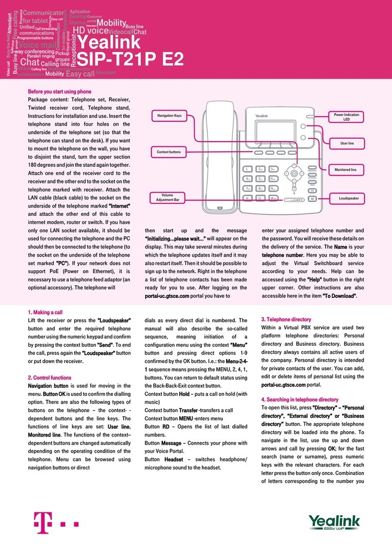 Yealink SIP-T21PE2 quick start guide